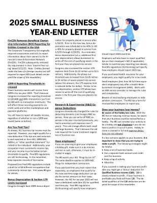 Year End Business Letter
