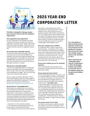 Year End Corporation Letter